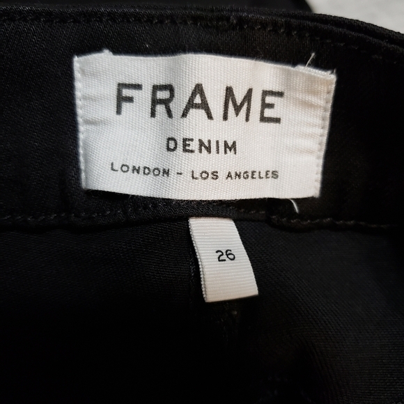 Frame Le Crop Mini Boot Jeans color Herring 'BLACK", Size 26 - Picture 12 of 17